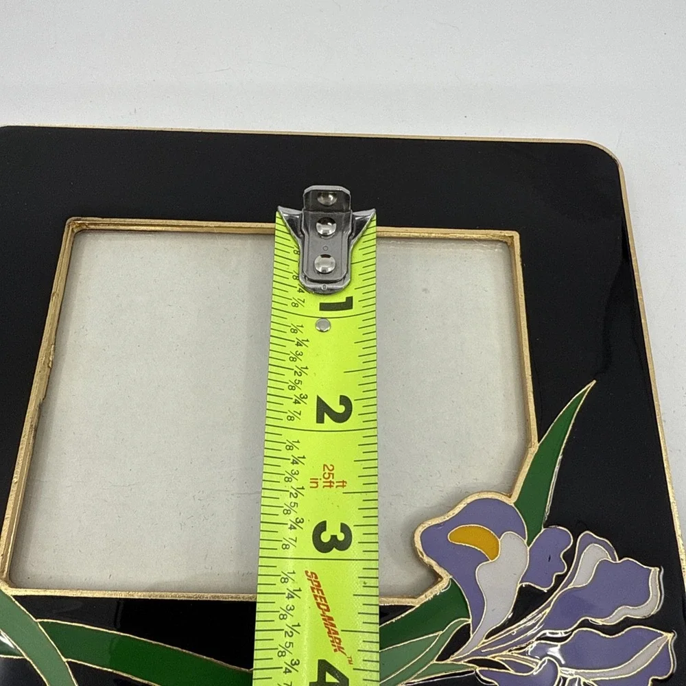 Vtg Cloisonne Iris Black‎ 3.5